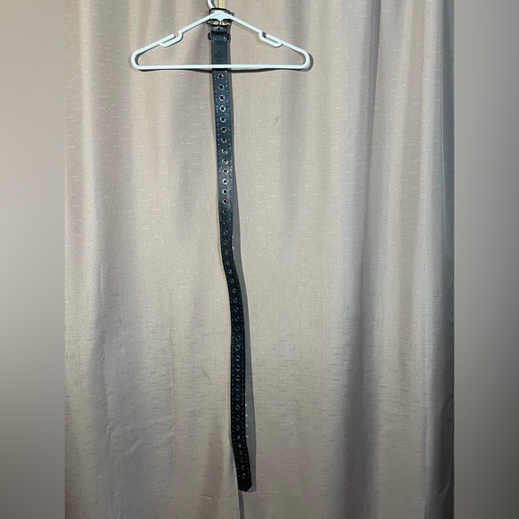 Men's 42-44” Black Vegan Leather Belt with Studded Design GUC - Picture 4 of 5